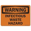 Signmission Safety Sign, OSHA Warning, 12" Height, 18" Width, Aluminum, Infectious Waste Hazard, Landscape OS-WS-A-1218-L-19677